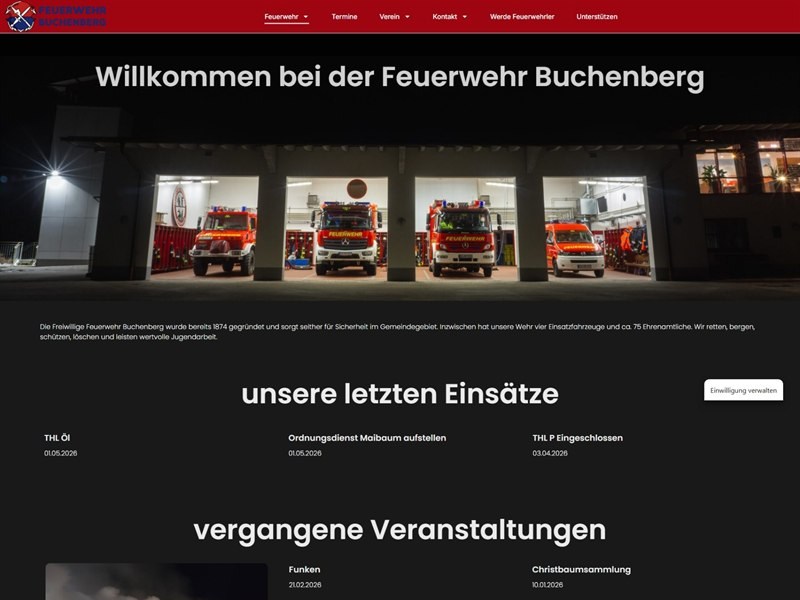 Webseiten-Vorschau Feuerwehr Buchenberg